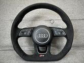 Audi RS5 RS4 B9 F5 Alcantara Flat Bottom Steering Wheel With DSG Paddles Genuine