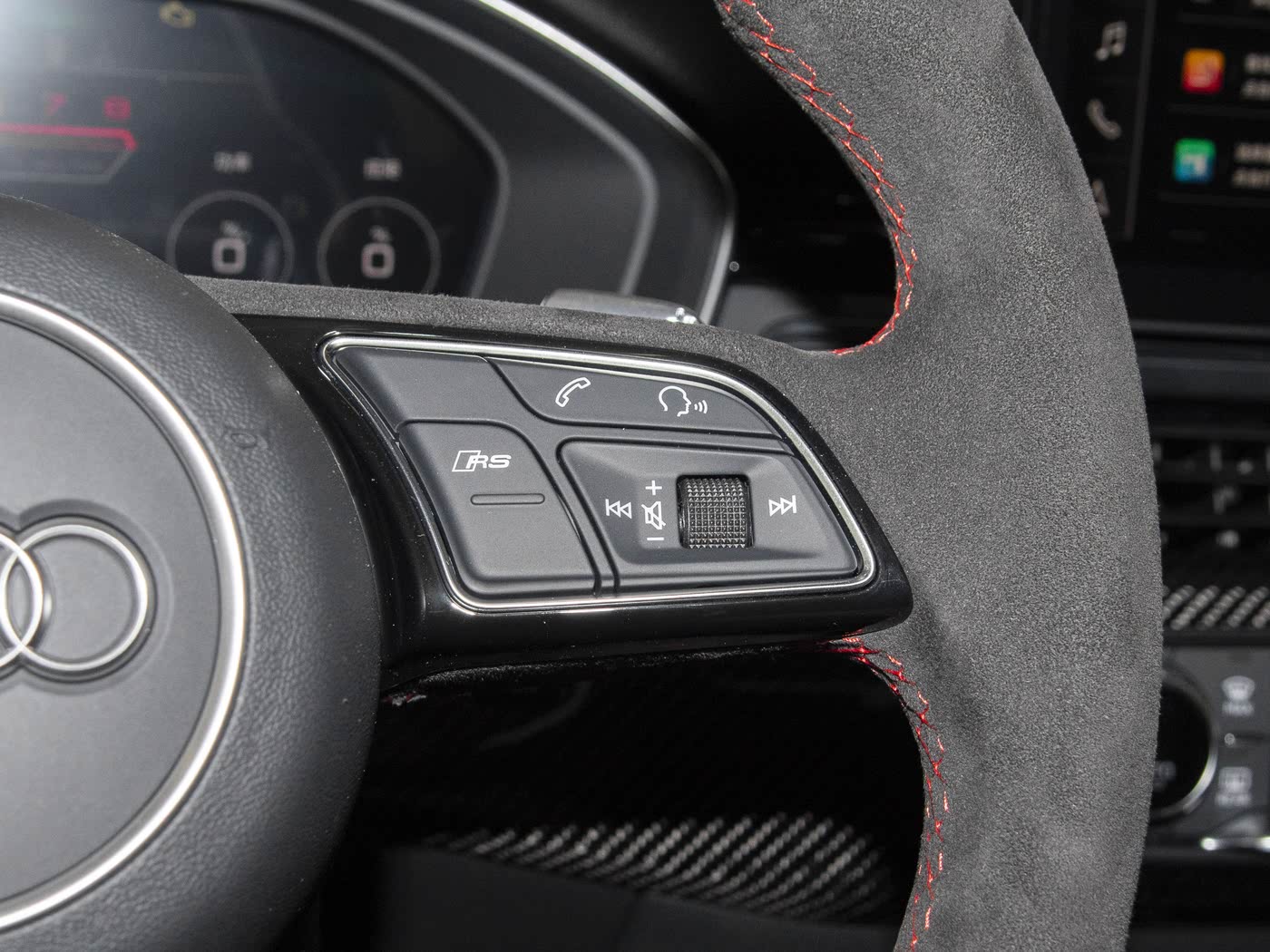 Audi RS5 RS4 B9 F5 Alcantara Flat Bottom Steering Wheel With DSG Paddles Genuine