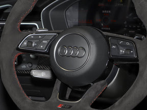 Audi RS5 RS4 B9 F5 Alcantara Flat Bottom Steering Wheel With DSG Paddles Genuine