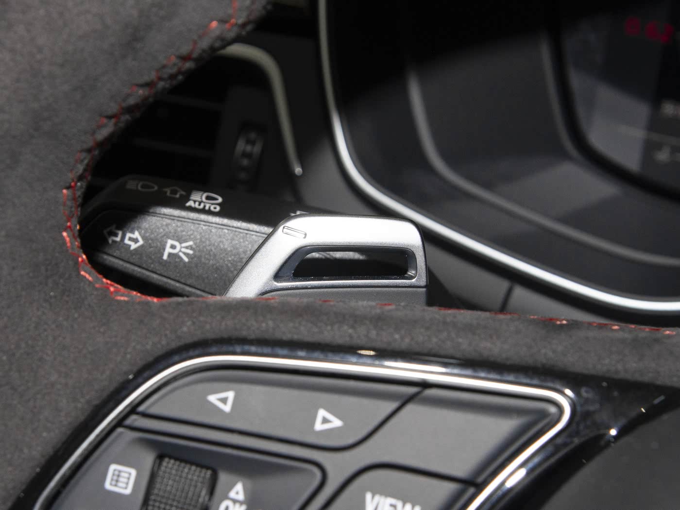 Audi RS5 RS4 B9 F5 Alcantara Flat Bottom Steering Wheel With DSG Paddles Genuine