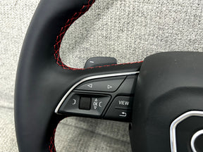 Audi Q5 SQ5 SQ7 Q8 S5 S4 B9 Flat Bottom Steering Wheel Red Stitch S-Line Paddles