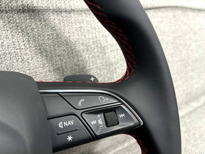 Audi Q5 SQ5 SQ7 Q8 S5 S4 B9 Flat Bottom Steering Wheel Red Stitch S-Line Paddles