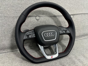 Audi Q5 SQ5 SQ7 Q8 S5 S4 B9 Flat Bottom Steering Wheel Red Stitch S-Line Paddles
