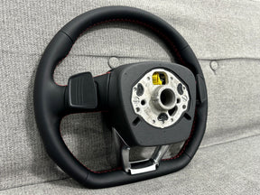 Audi Q5 SQ5 SQ7 Q8 S5 S4 B9 Flat Bottom Steering Wheel Red Stitch S-Line Paddles