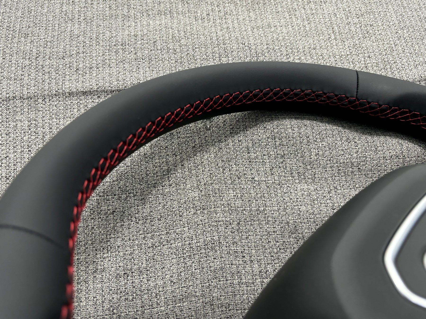 Audi Q5 SQ5 SQ7 Q8 S5 S4 B9 Flat Bottom Steering Wheel Red Stitch S-Line Paddles