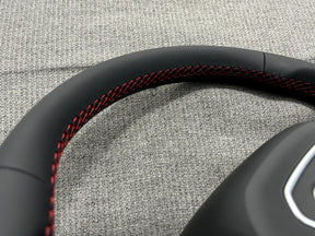 Audi Q5 SQ5 SQ7 Q8 S5 S4 B9 Flat Bottom Steering Wheel Red Stitch S-Line Paddles