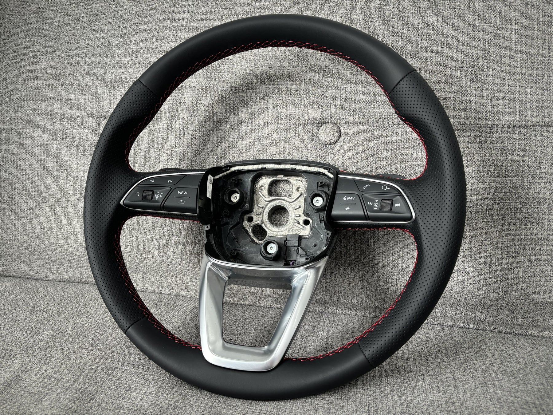 AUDI A4 B9 A5 F5 Q5 FY Q7 4M Q8 Red Stitching Sport Steering Wheel With Paddles