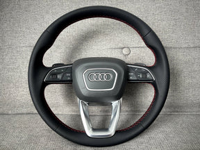 AUDI A4 B9 A5 F5 Q5 FY Q7 4M Q8 Red Stitching Sport Steering Wheel With Paddles