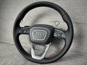 AUDI A4 B9 A5 F5 Q5 FY Q7 4M Q8 Red Stitching Sport Steering Wheel With Paddles