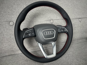 AUDI A4 B9 A5 F5 Q5 FY Q7 4M Q8 Red Stitching Sport Steering Wheel With Paddles