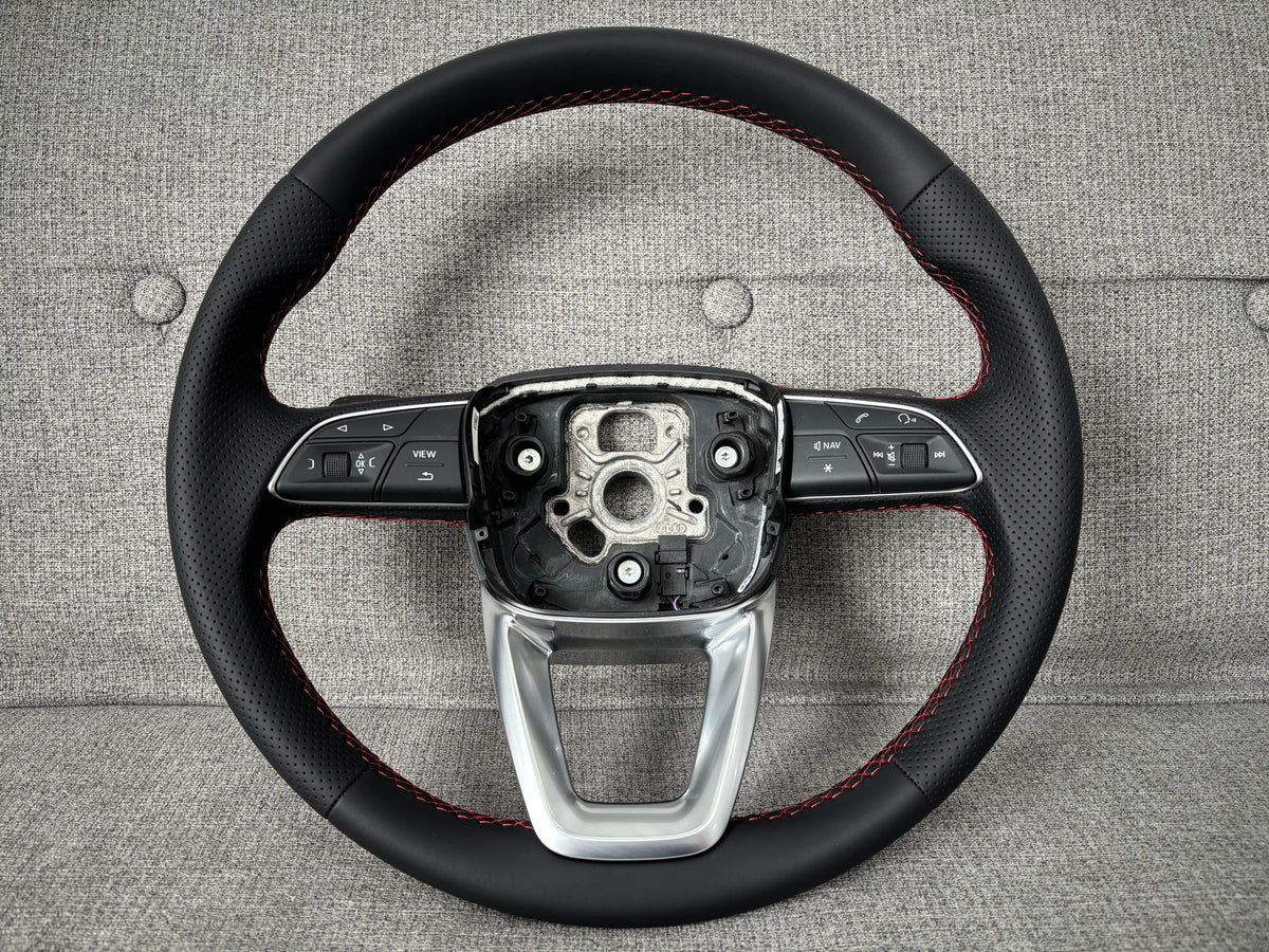 AUDI A4 B9 A5 F5 Q5 FY Q7 4M Q8 Red Stitching Sport Steering Wheel With Paddles