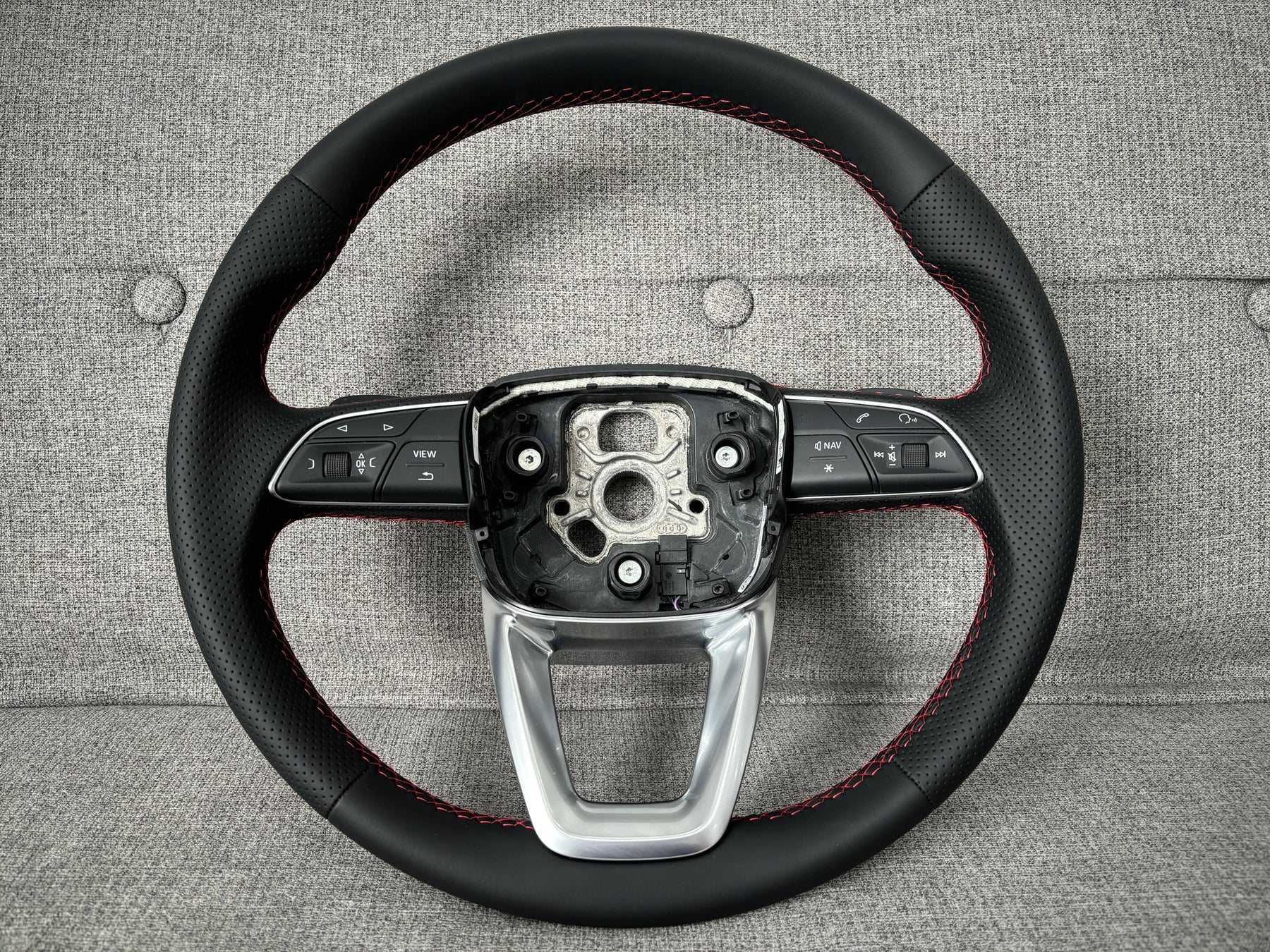 AUDI A4 B9 A5 F5 Q5 FY Q7 4M Q8 Red Stitching Sport Steering Wheel With Paddles