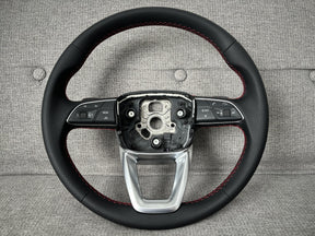 AUDI A4 B9 A5 F5 Q5 FY Q7 4M Q8 Red Stitching Sport Steering Wheel With Paddles