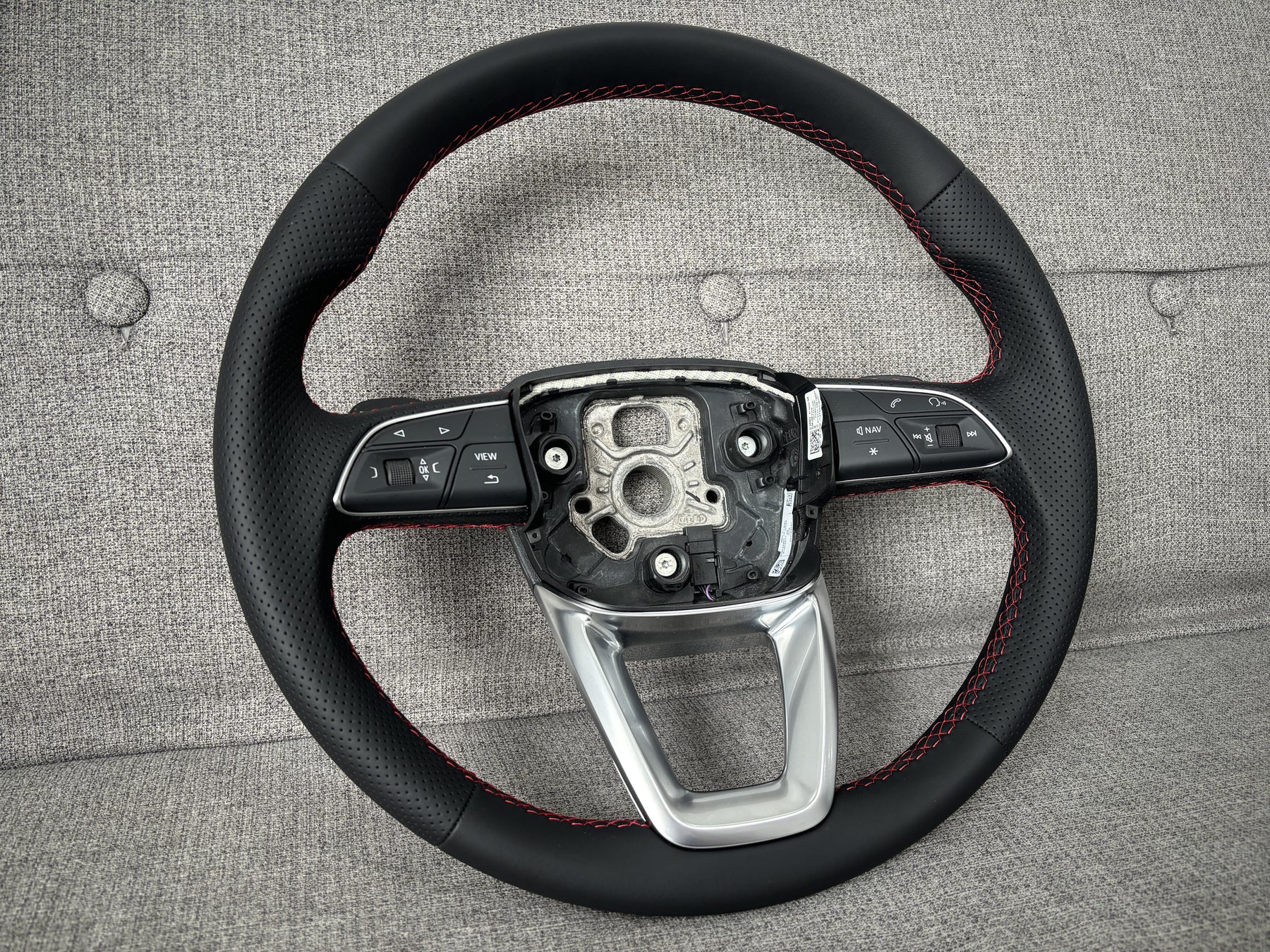AUDI A4 B9 A5 F5 Q5 FY Q7 4M Q8 Red Stitching Sport Steering Wheel With Paddles