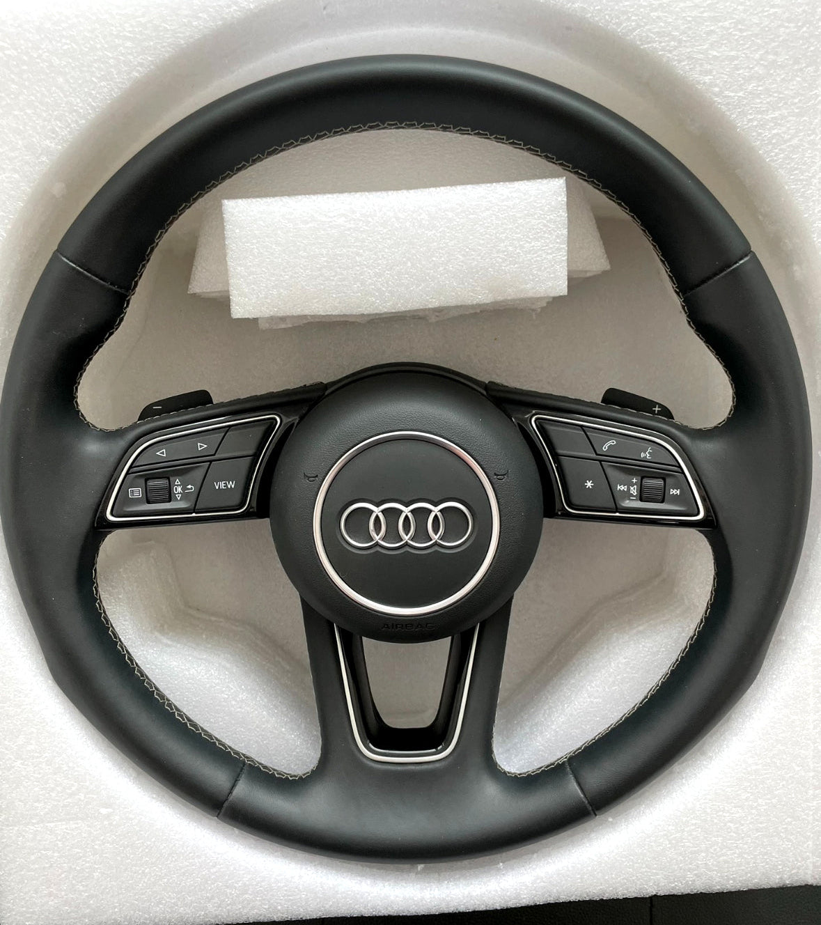 AUDI A4 B9 A5 F5 S4 S5 Multifunction Leather Steering Wheel With Paddles Genuine