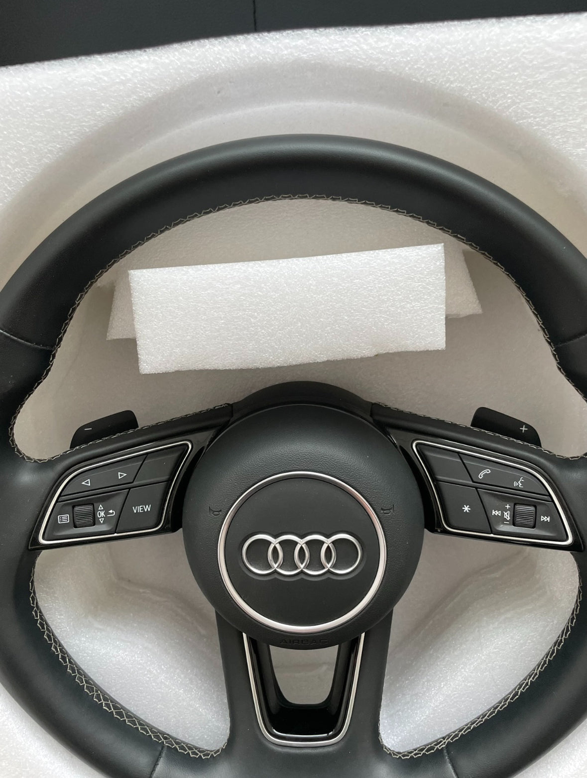 AUDI A4 B9 A5 F5 S4 S5 Multifunction Leather Steering Wheel With Paddles Genuine