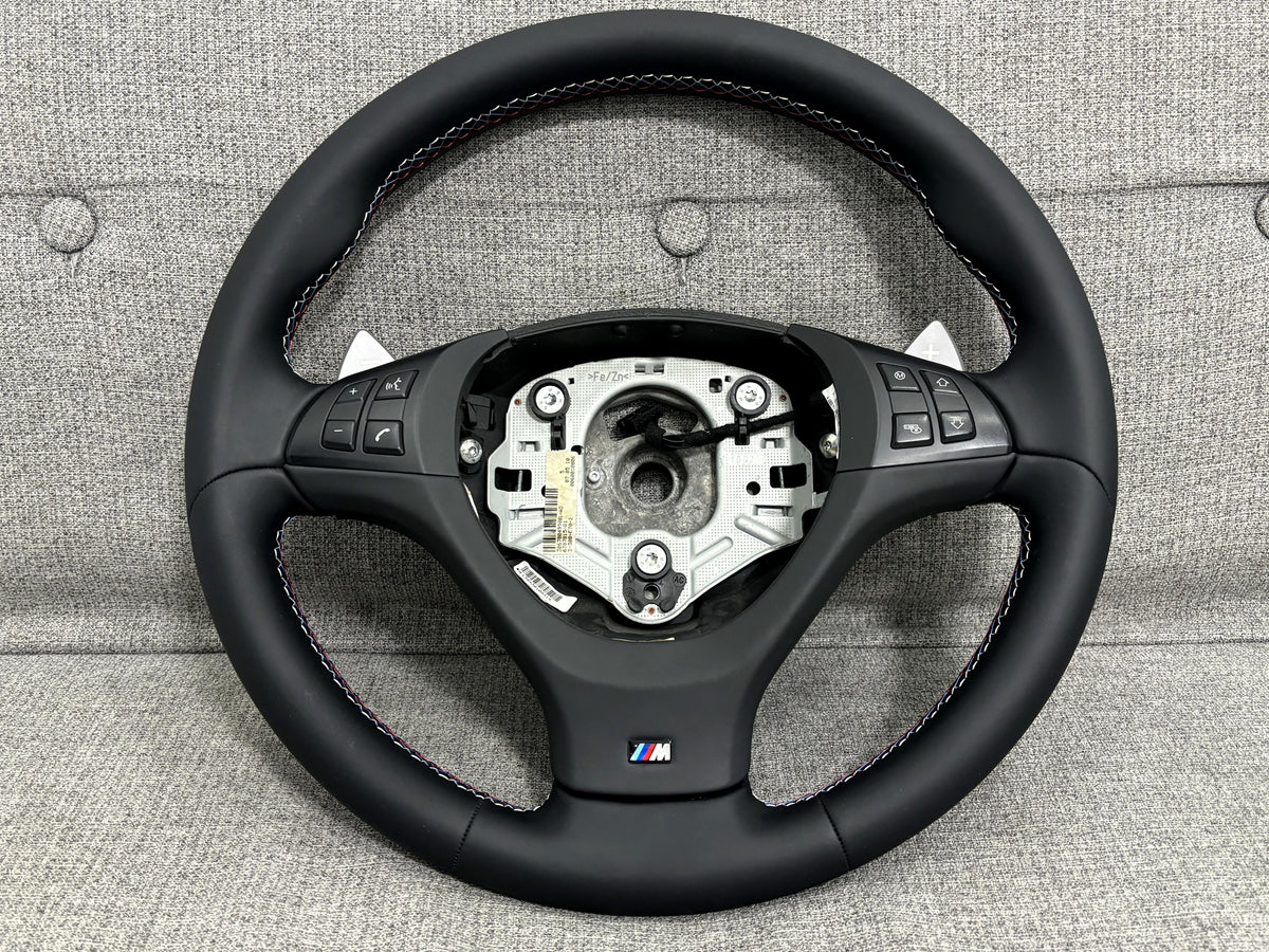 Genuine BMW E70 X5M E71 X6M M Steering Wheel With Paddels NEW Leather Retrimed