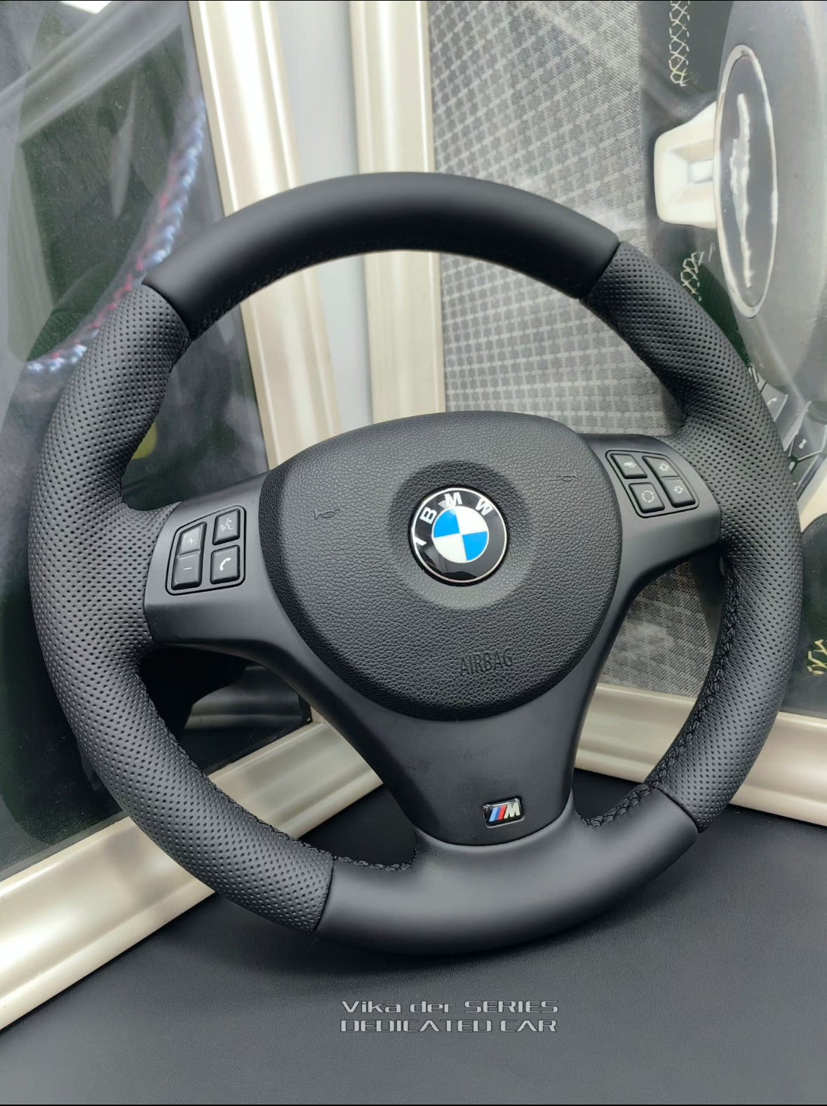 BMW E81 E82 E87 E90 E91 E92 E93 Leather M-Sport Steering Wheel Genuine Manual