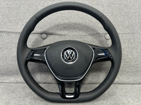 VW Transporter T5 Multivan Polo MK4 Leather Flat Bottom Steering Wheel Manual
