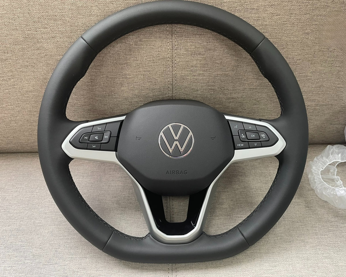 VW POLO CADDY TIGUAN T-ROC T7 GOLF TOURAN JETTA Leather Steering Wheel Manual