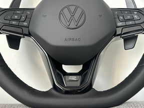 VW Full Black Steering Wheel With DSG Paddles Touareg Golf Touran Tiguan Caddy Passat T6