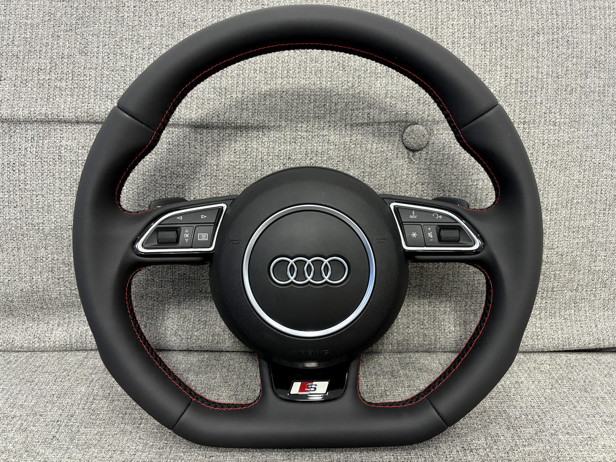 Audi A3 A1 S3 8V 8X Q3 SQ3 8U Flat Bottom Steering Wheel With Paddle Shifters