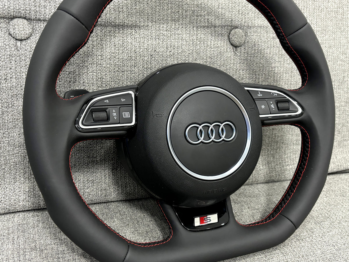 Audi A3 A1 S3 8V 8X Q3 SQ3 8U Flat Bottom Steering Wheel With Paddle Shifters