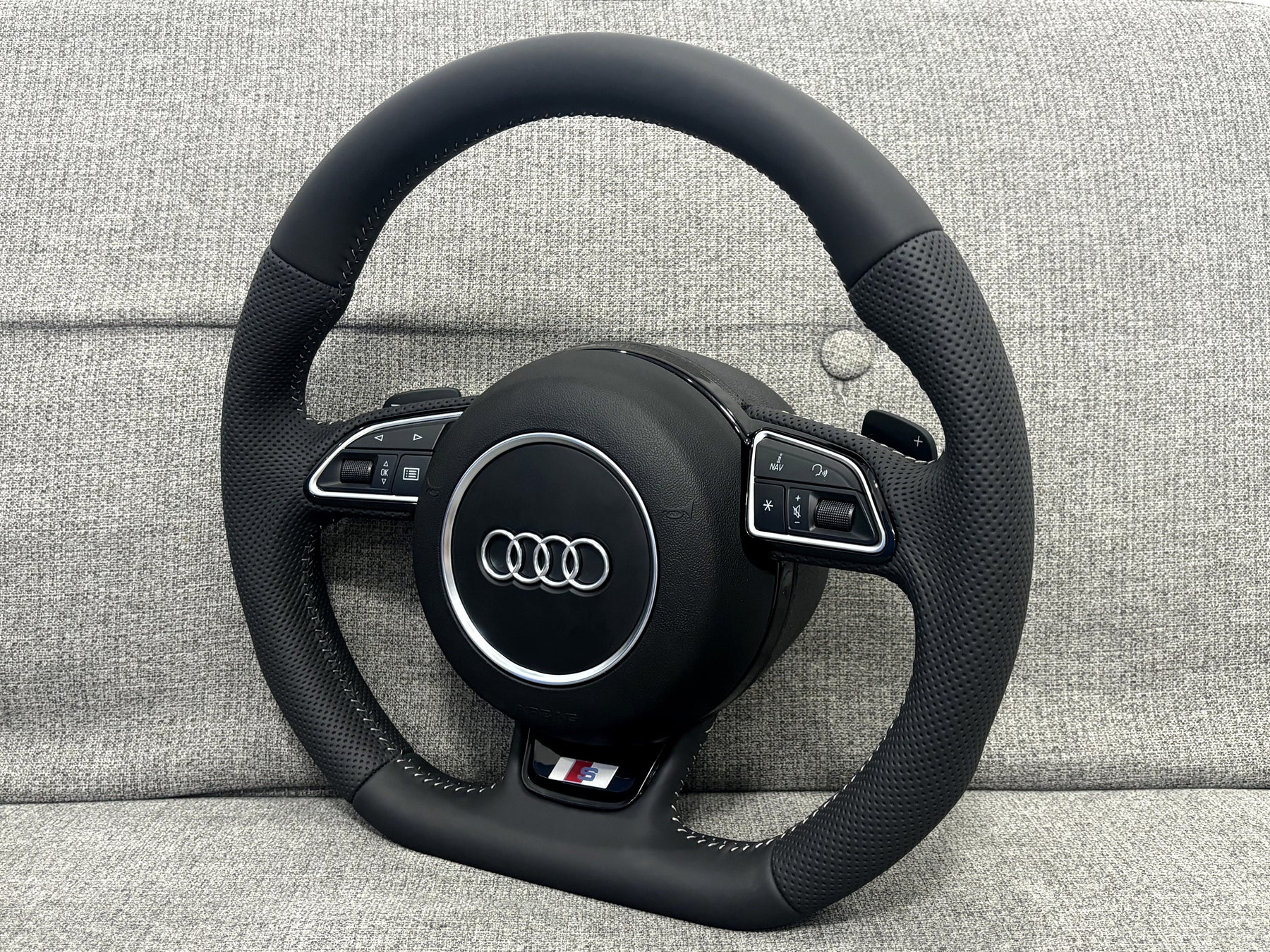 Audi A3 A1 Q3 SQ3 S3 8V 8X 8U S-Line Leather Steering Wheel With Paddle Shifters