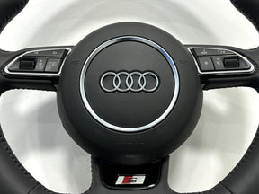 Audi A3 A1 Q3 S3 RS 8V A1 8X 8U S-Line Flat Bottom Leather Steering Wheel Manual