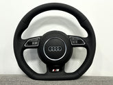 Audi A3 A1 Q3 S3 RS 8V A1 8X 8U S-Line Flat Bottom Leather Steering Wheel Manual