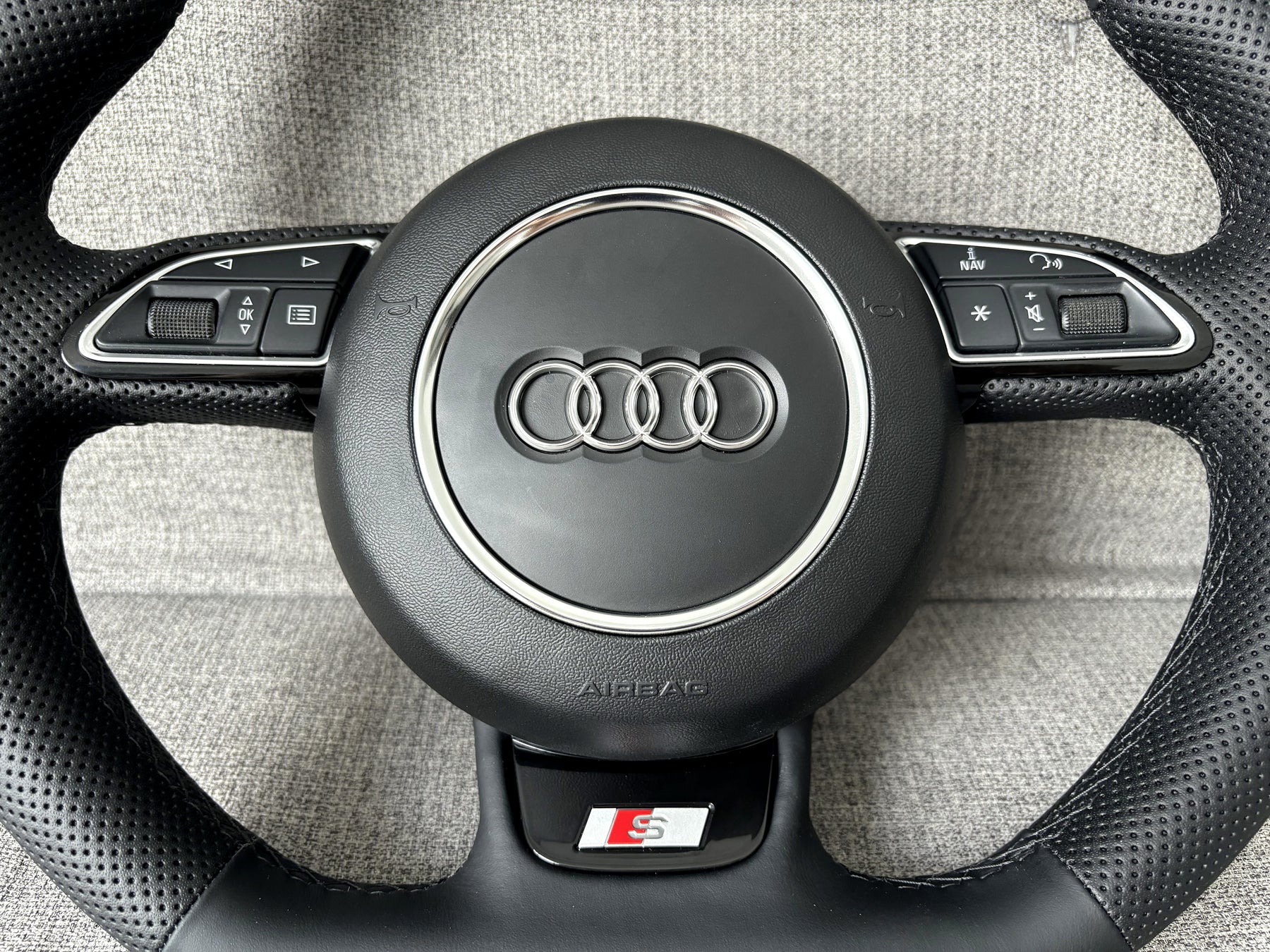 Audi A3 A1 Q3 SQ3 S3 8V 8X 8U S-Line Multifunction Leather Steering Wheel Manual