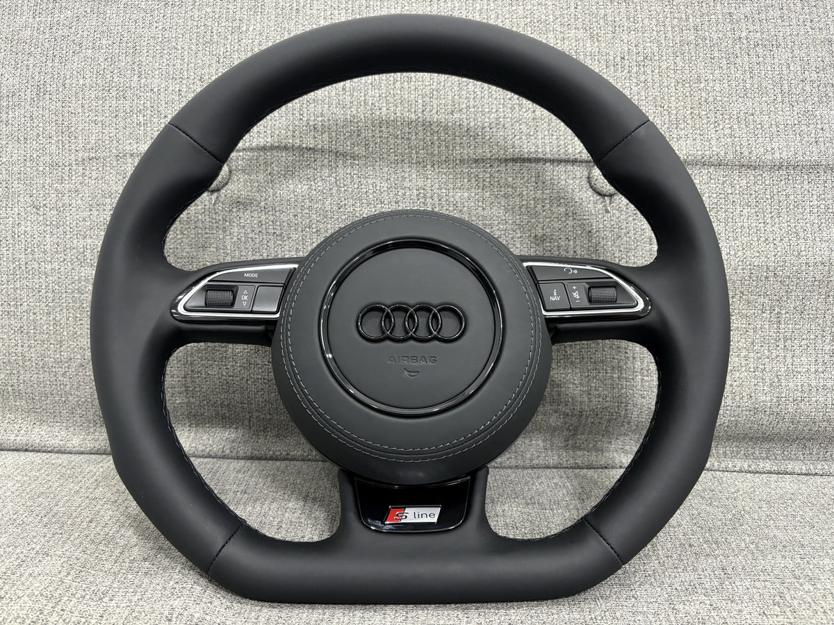 Audi A3 A1 Q3 8V 8X 8U S-Line Flat Bottom Steering Wheel With Leather Bag Manual