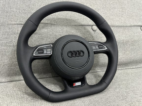 Audi A3 A1 Q3 8V 8X 8U S-Line Flat Bottom Steering Wheel With Leather Bag Manual