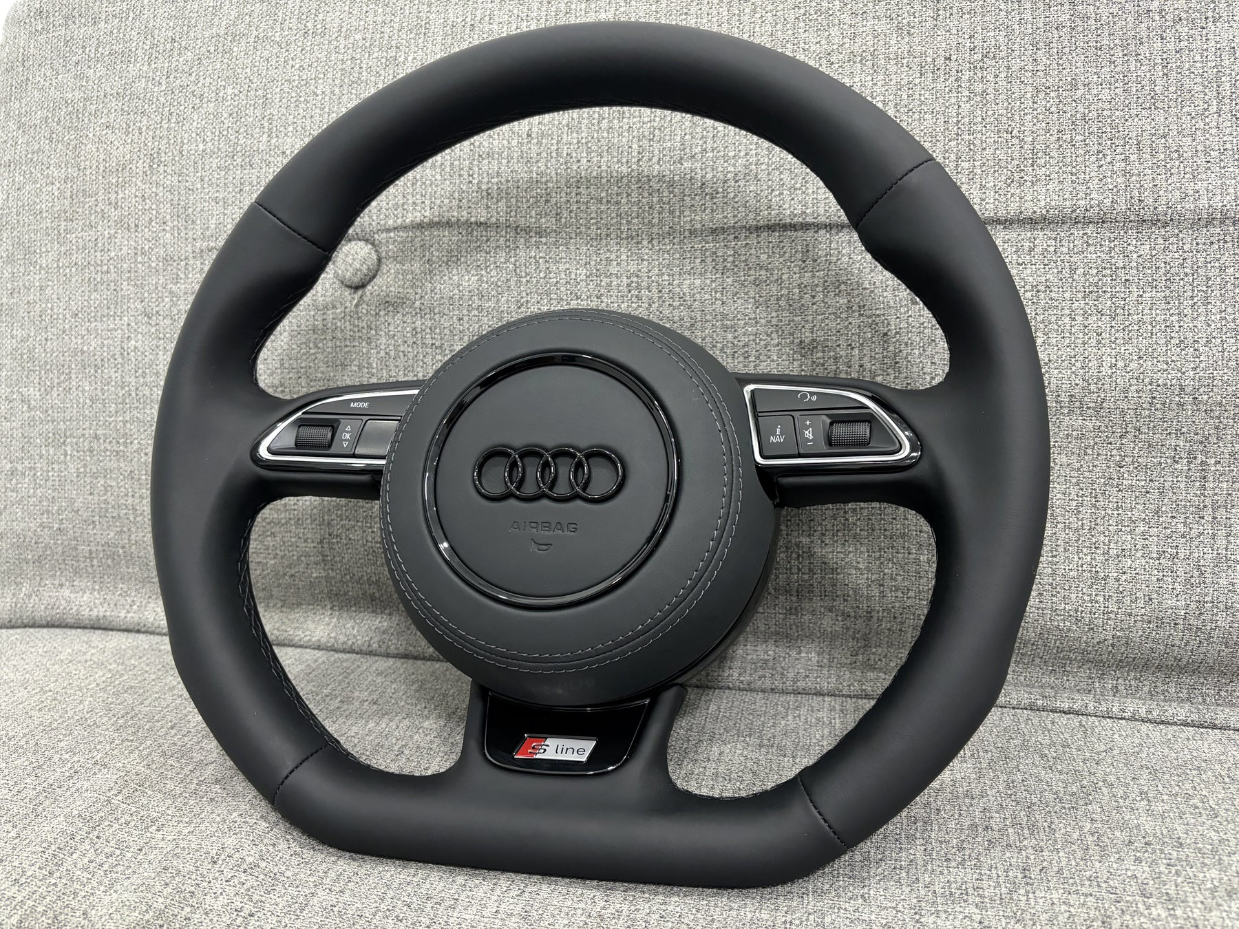 Audi A3 A1 Q3 8V 8X 8U S-Line Flat Bottom Steering Wheel With Leather Bag Manual