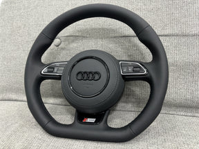 Audi A3 A1 Q3 8V 8X 8U S-Line Flat Bottom Steering Wheel With Leather Bag Manual