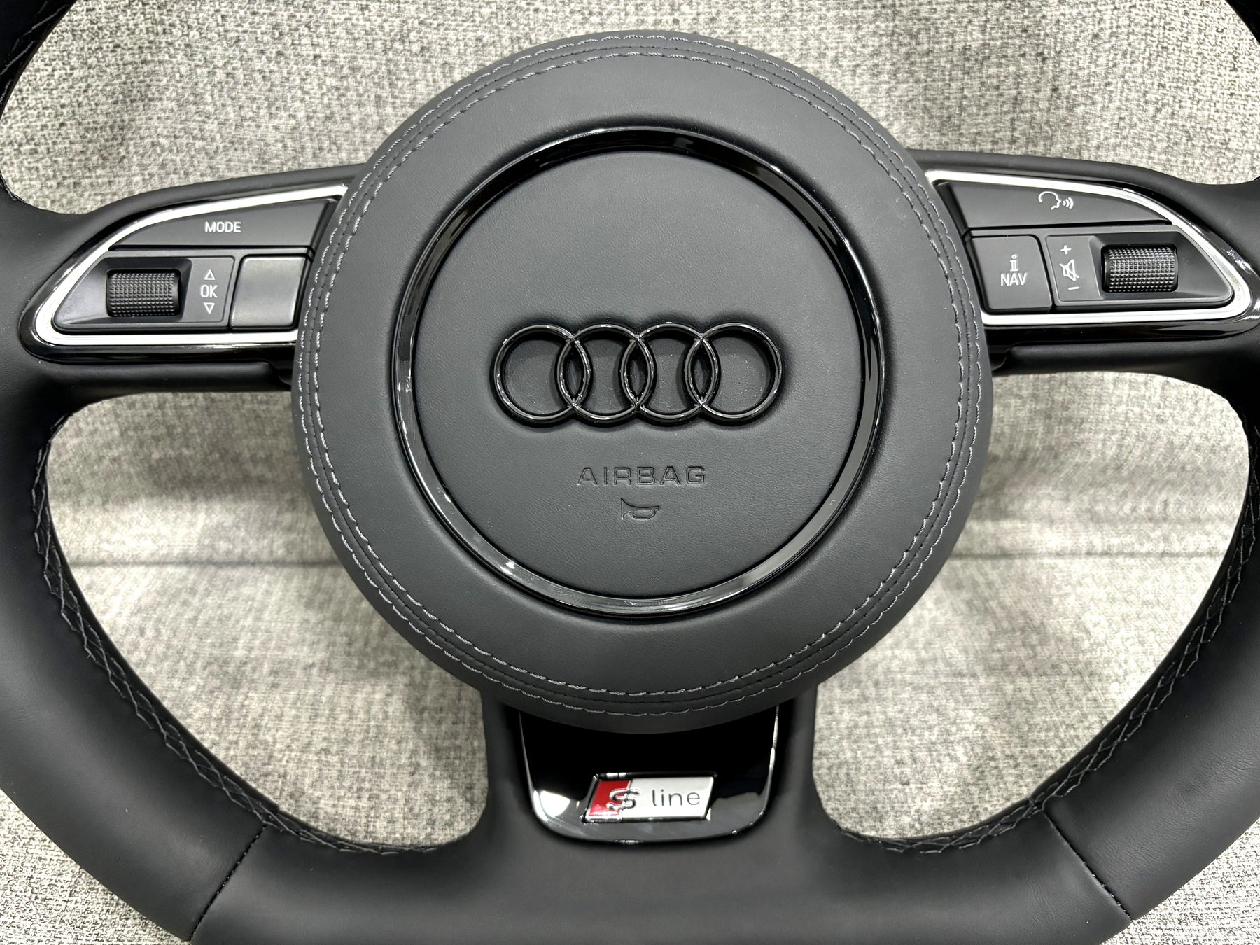 Audi A3 A1 Q3 8V 8X 8U S-Line Flat Bottom Steering Wheel With Leather Bag Manual