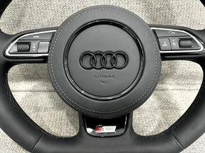 Audi A3 A1 Q3 8V 8X 8U S-Line Flat Bottom Steering Wheel With Leather Bag Manual