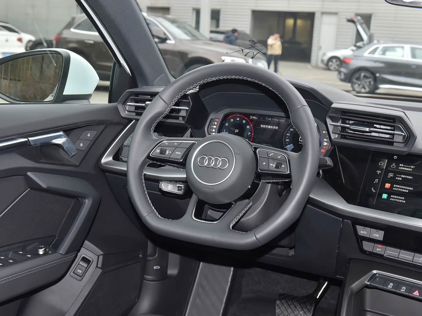 Audi S3 A3 Q2 8V 8Y A1 S1 Q3 Leather Flat Bottom S-Line Steering Wheel Genuine