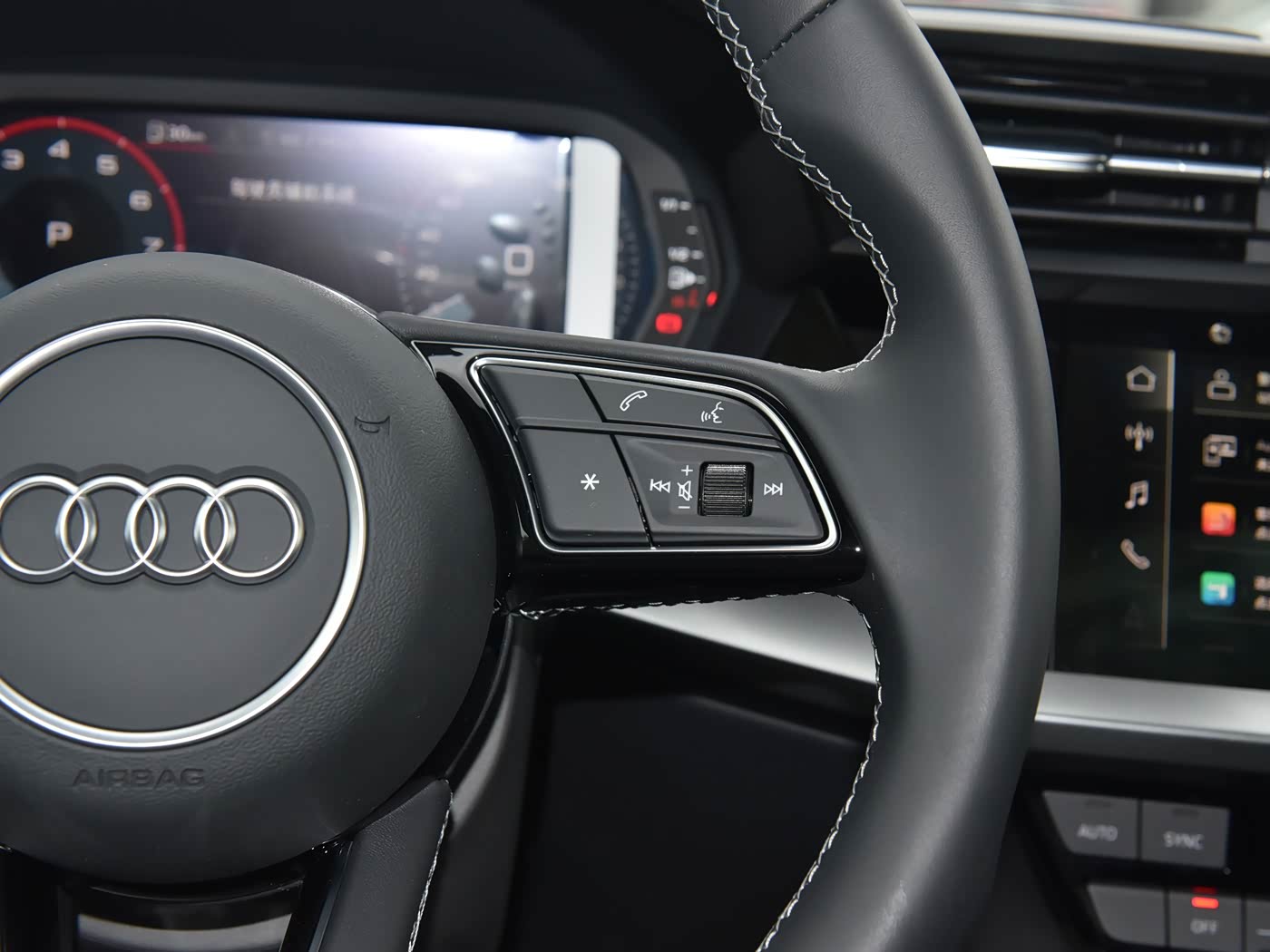 Audi S3 A3 Q2 8V 8Y A1 S1 Q3 Leather Flat Bottom S-Line Steering Wheel Genuine