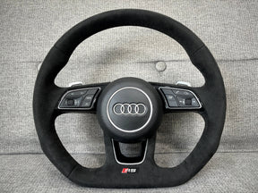 Audi RS3 8Y Alcantara Flat Bottom Steering Wheel With DSG Paddle RS Mode Genuine