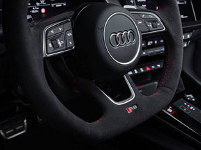 Audi RS3 8Y Alcantara Flat Bottom Steering Wheel With DSG Paddle RS Mode Genuine