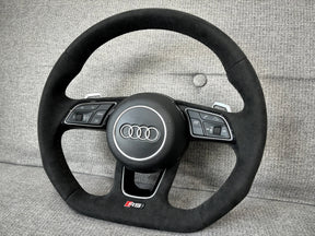 Audi RS3 8Y Alcantara Flat Bottom Steering Wheel With DSG Paddle RS Mode Genuine