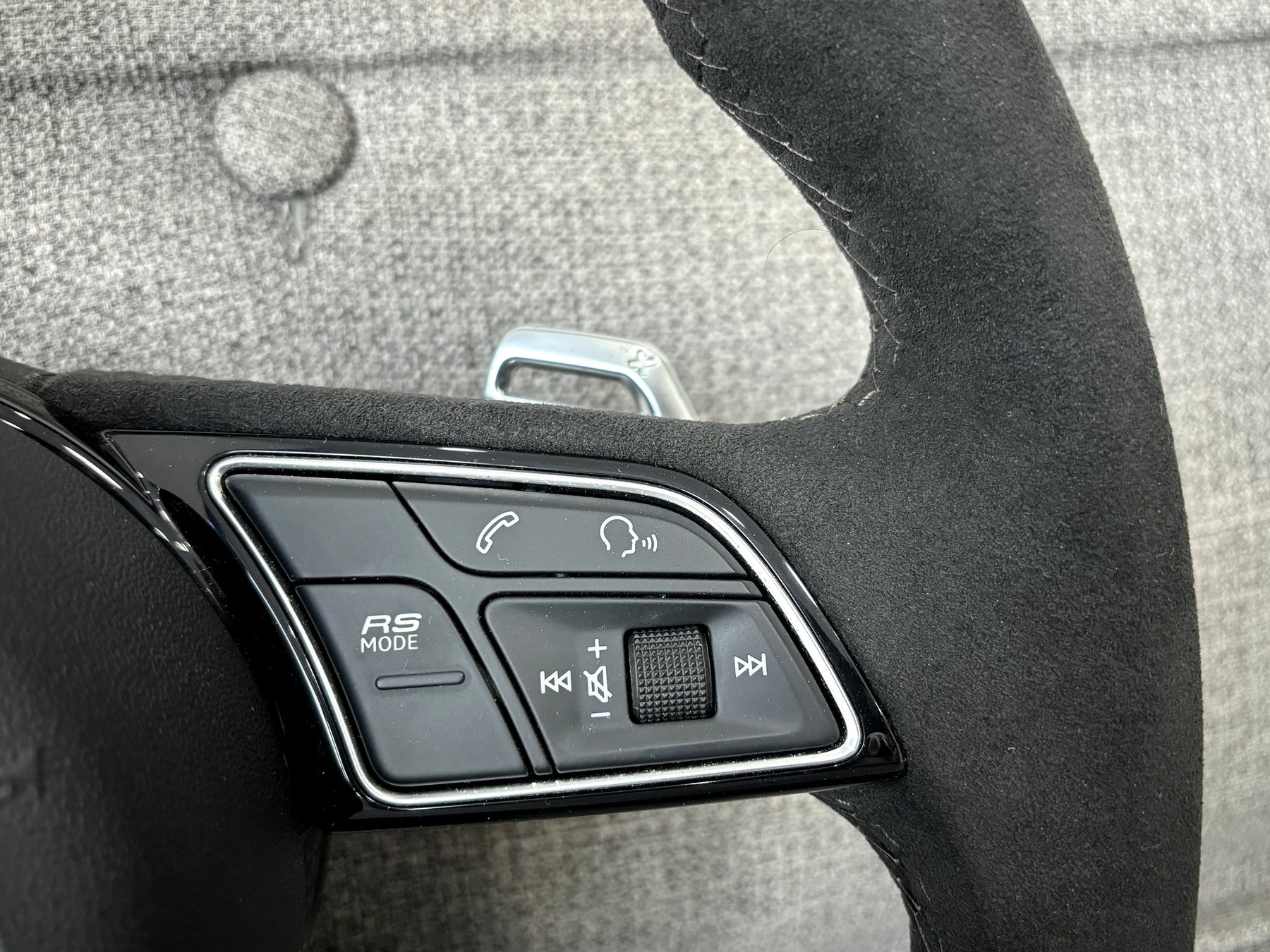 Audi RS3 8Y Alcantara Flat Bottom Steering Wheel With DSG Paddle RS Mode Genuine