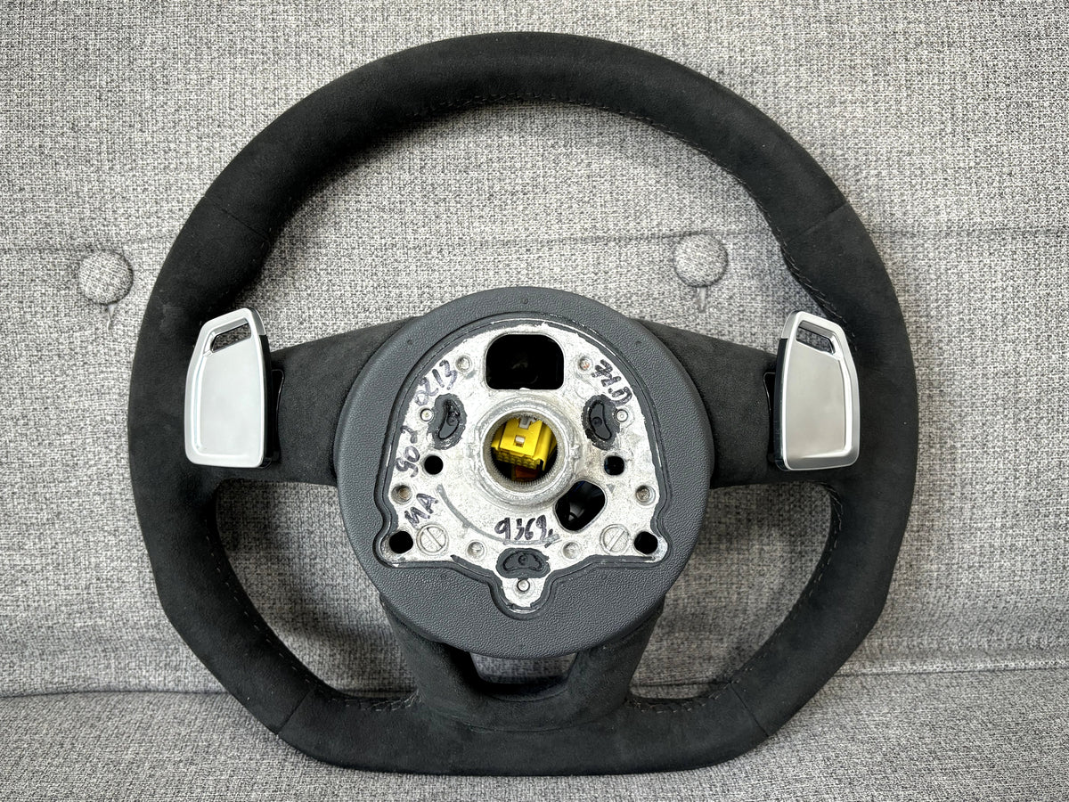 Audi RS3 8Y Alcantara Flat Bottom Steering Wheel With DSG Paddle RS Mode Genuine
