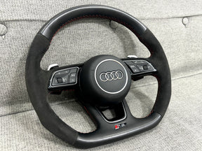 Audi RS3 Alcantara Flat Bottom Steering Wheel A3 S3 RS3 8V 8Y 2015-2025 Genuine