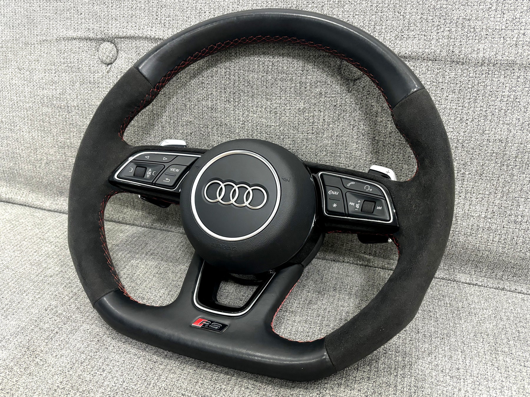 Audi RS3 Alcantara Flat Bottom Steering Wheel A3 S3 RS3 8V 8Y 2015-2025 Genuine