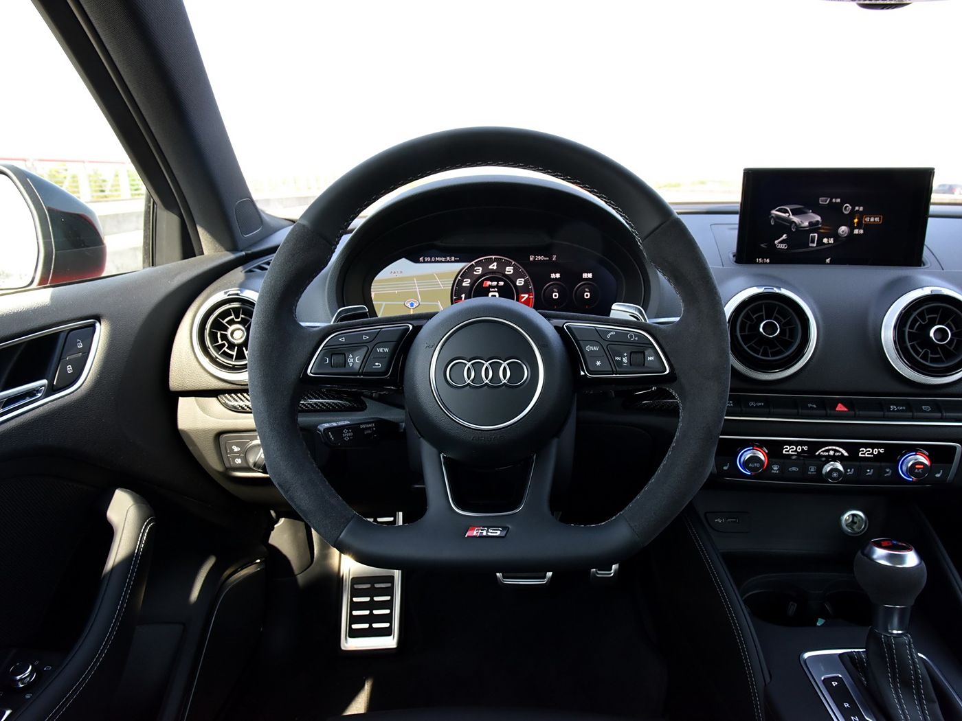 Audi RS3 Alcantara Flat Bottom Steering Wheel A3 S3 RS3 8V 8Y 2015-2025 Genuine