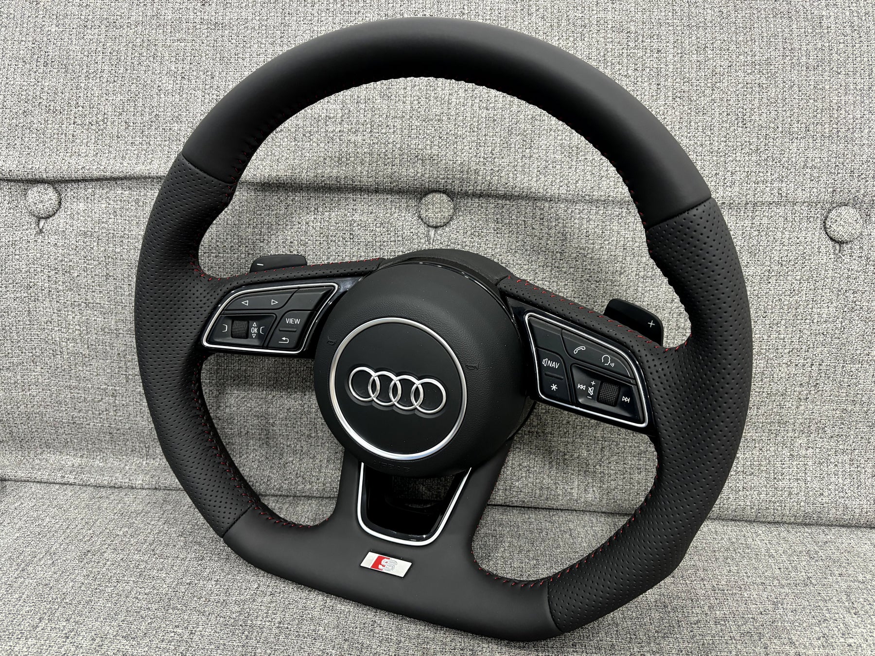 Audi S3 SQ2 S1 Flat Bottom S-Line Steering Wheel With Paddle Shifters Genuine