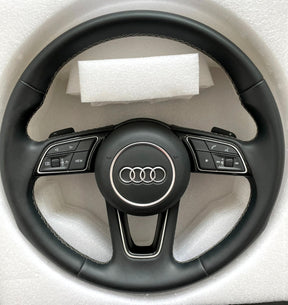 AUDI A1 GB A3 8V 8Y Q2 Q3 8U Round Leather Steering Wheel With Paddles Genuine